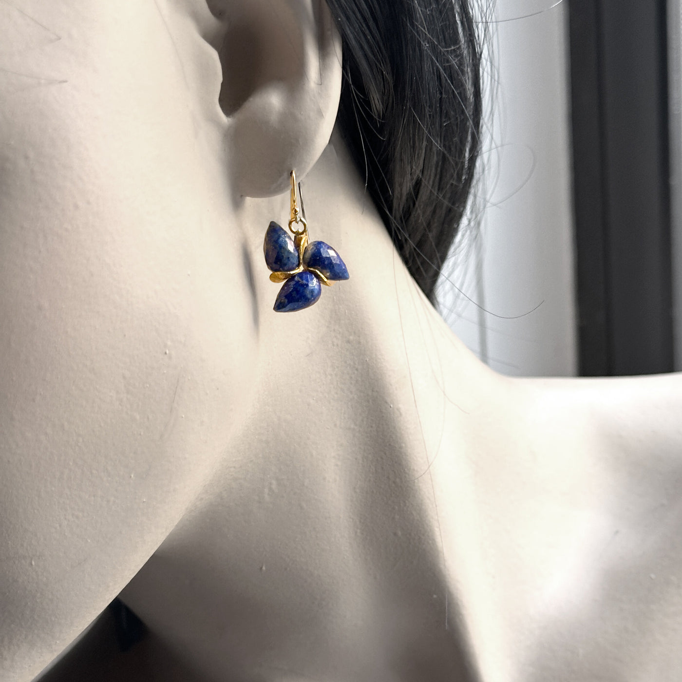 Lapis Herringbone Earrings