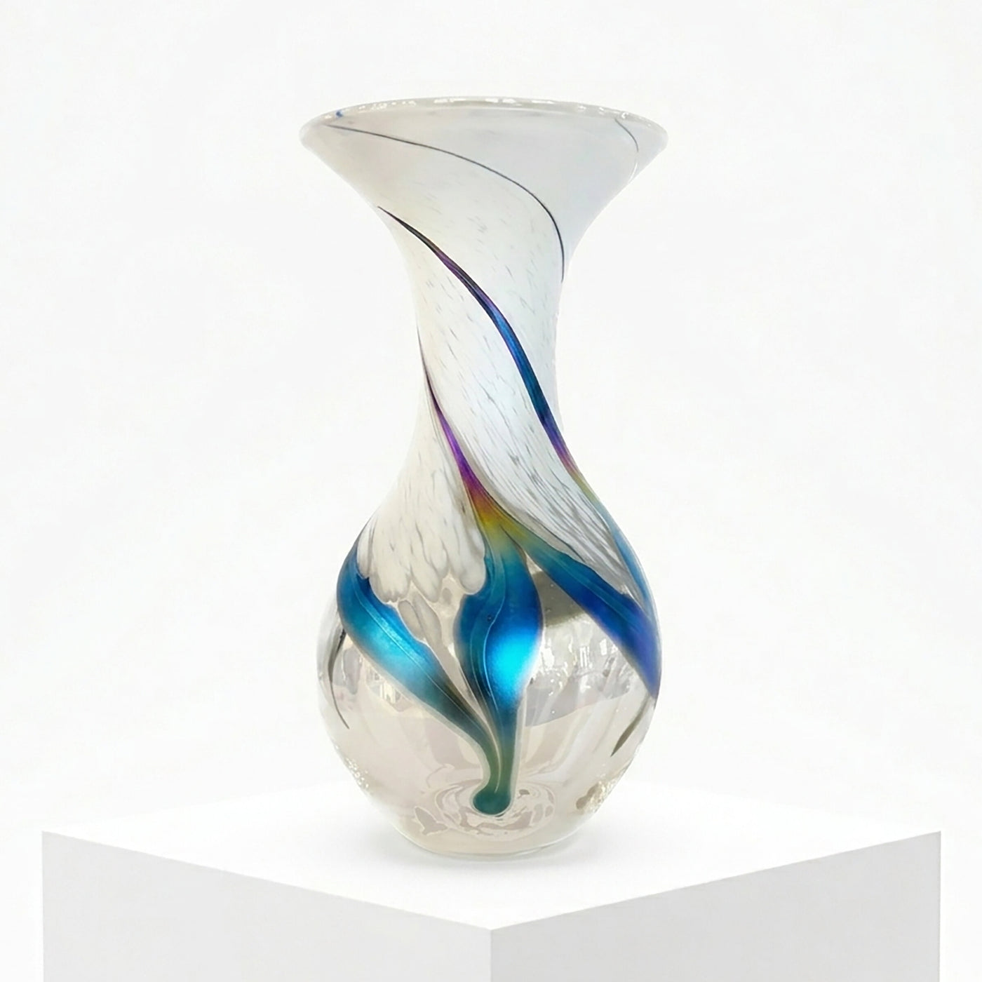 White Feathered Vase