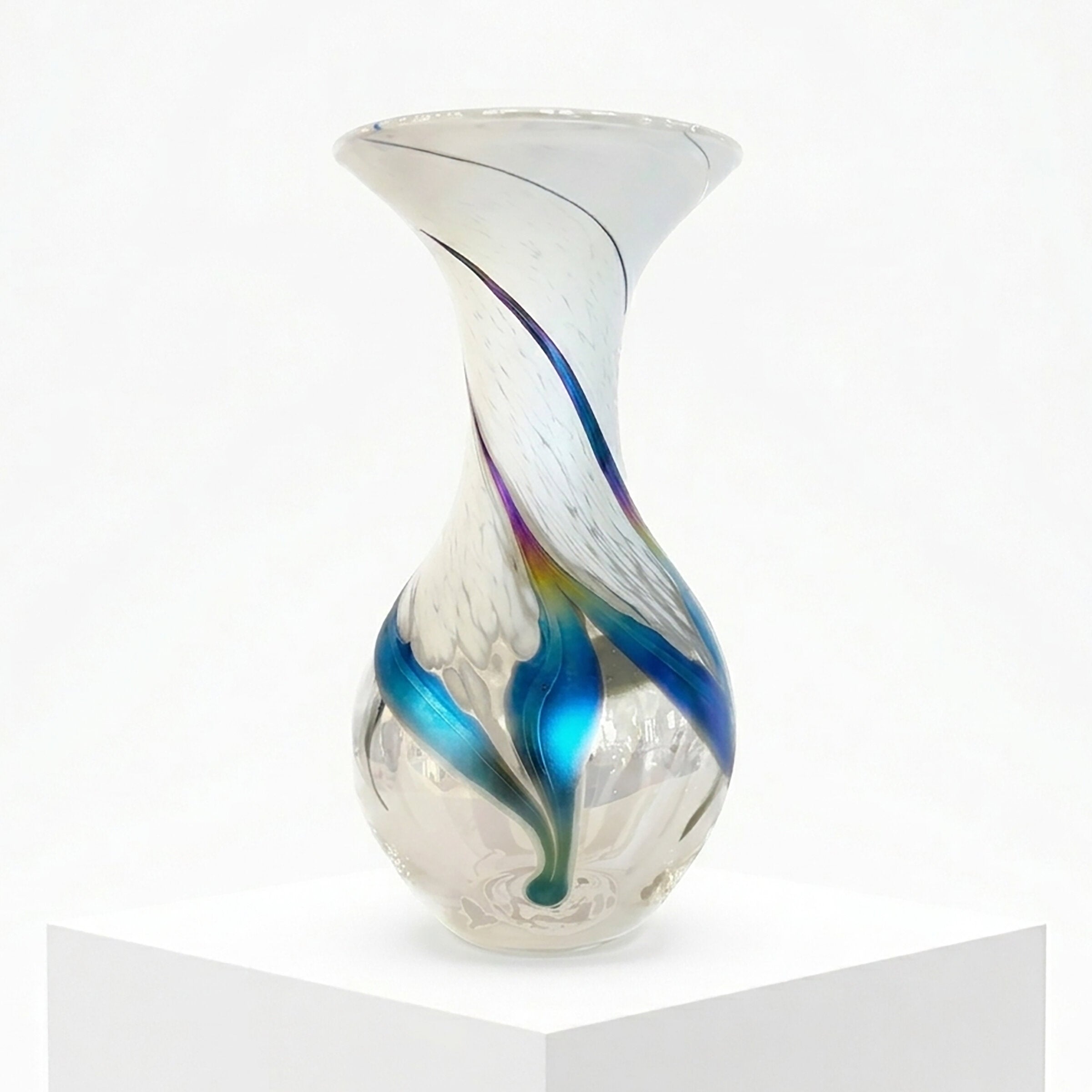 White Feathered Vase