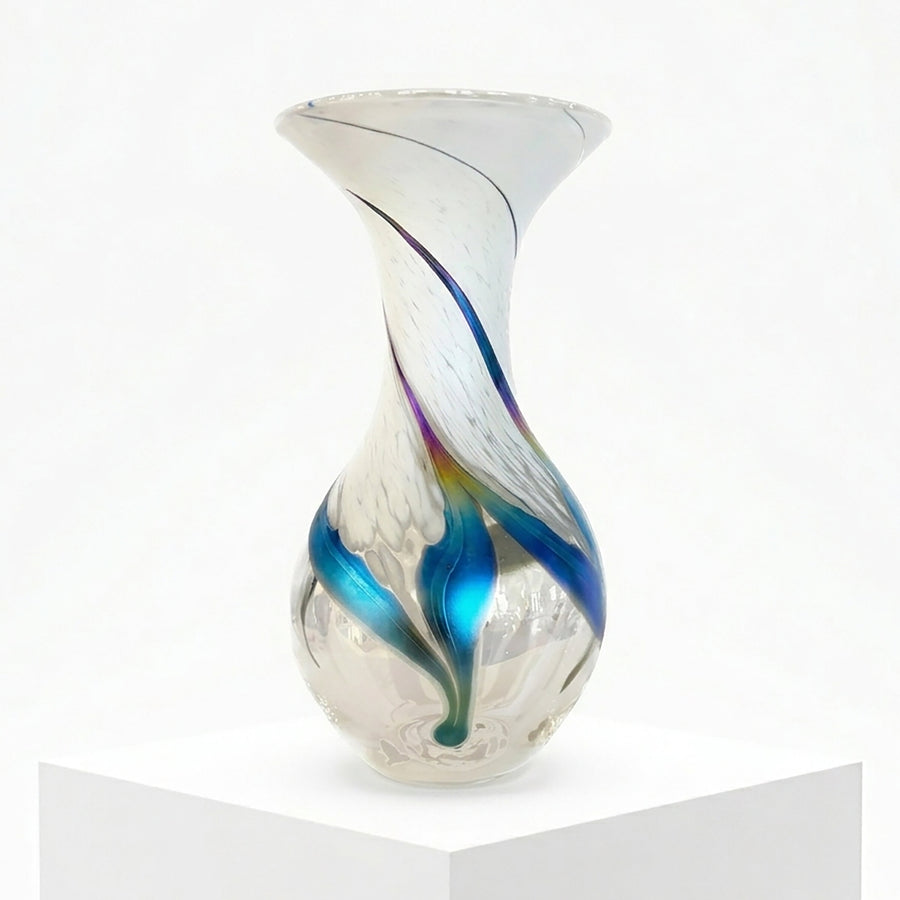 White Feathered Vase