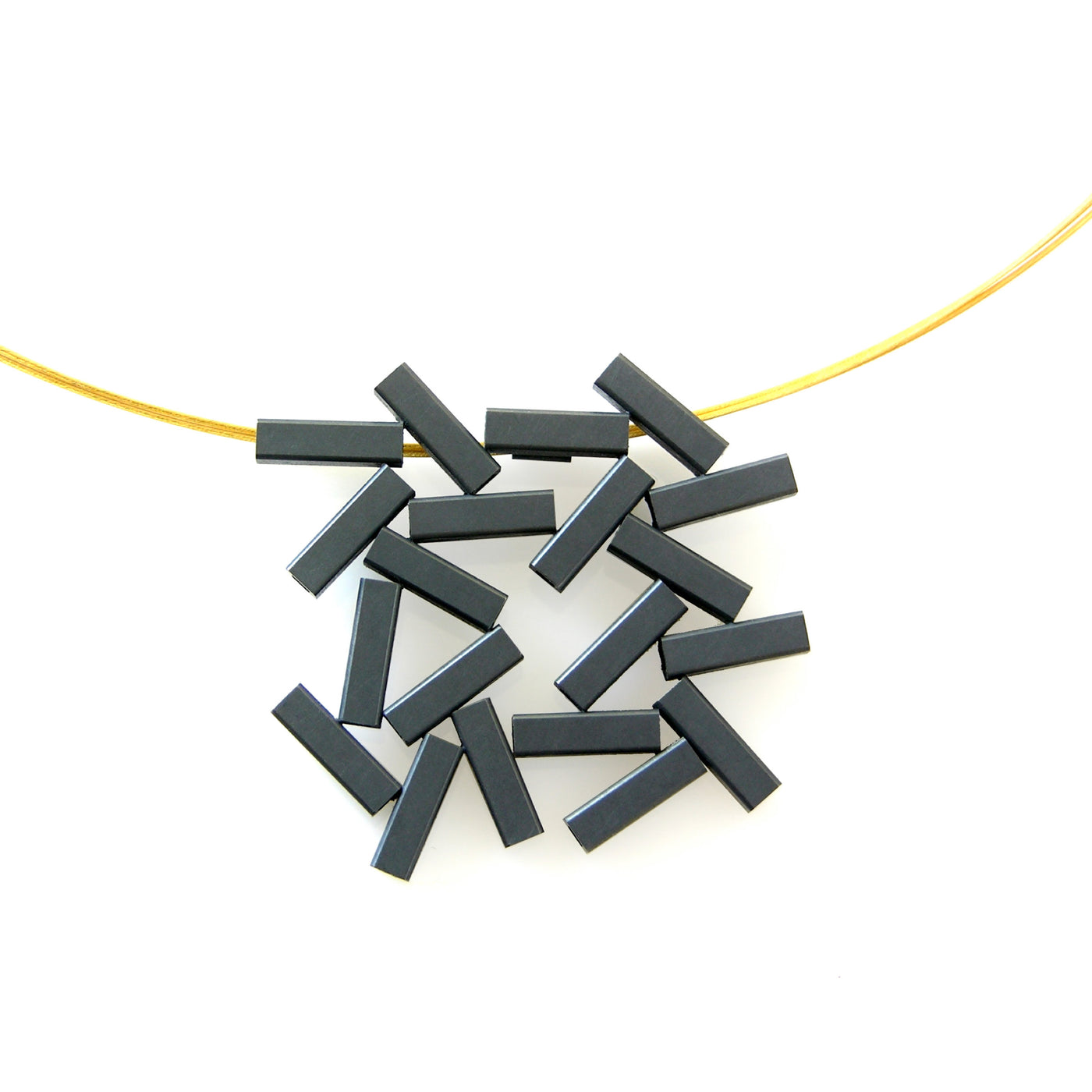 Oxidized Tube Pendant Necklace