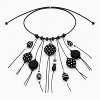 Black & White Cascade Silk Necklace