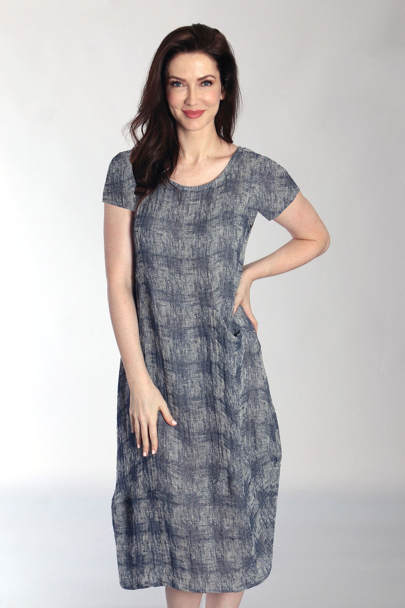 Amelia Linen Houndstooth Dress