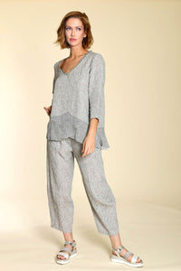 Linen Jacquard Lantern Pant