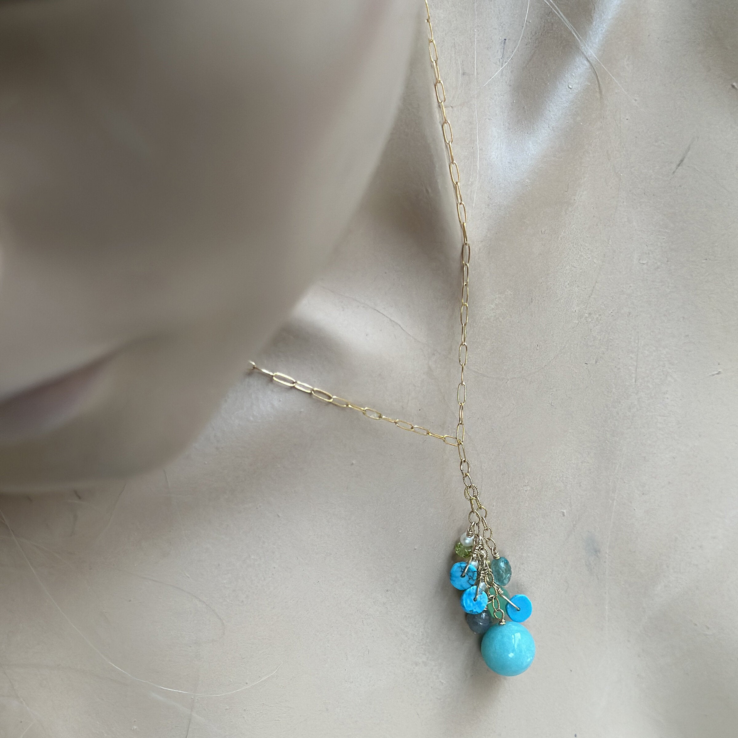 Amazonite Color Block Dangly Necklace