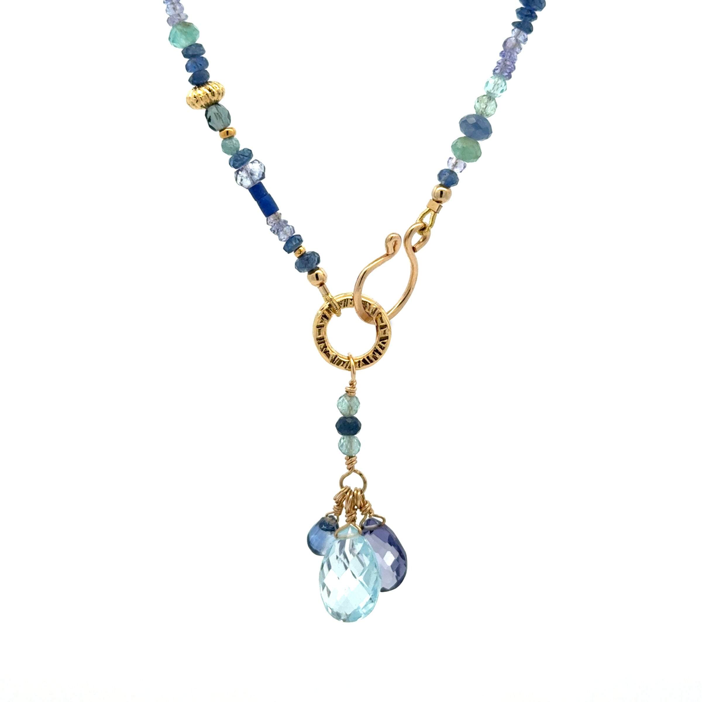 Blue Gemstone Trio Necklace