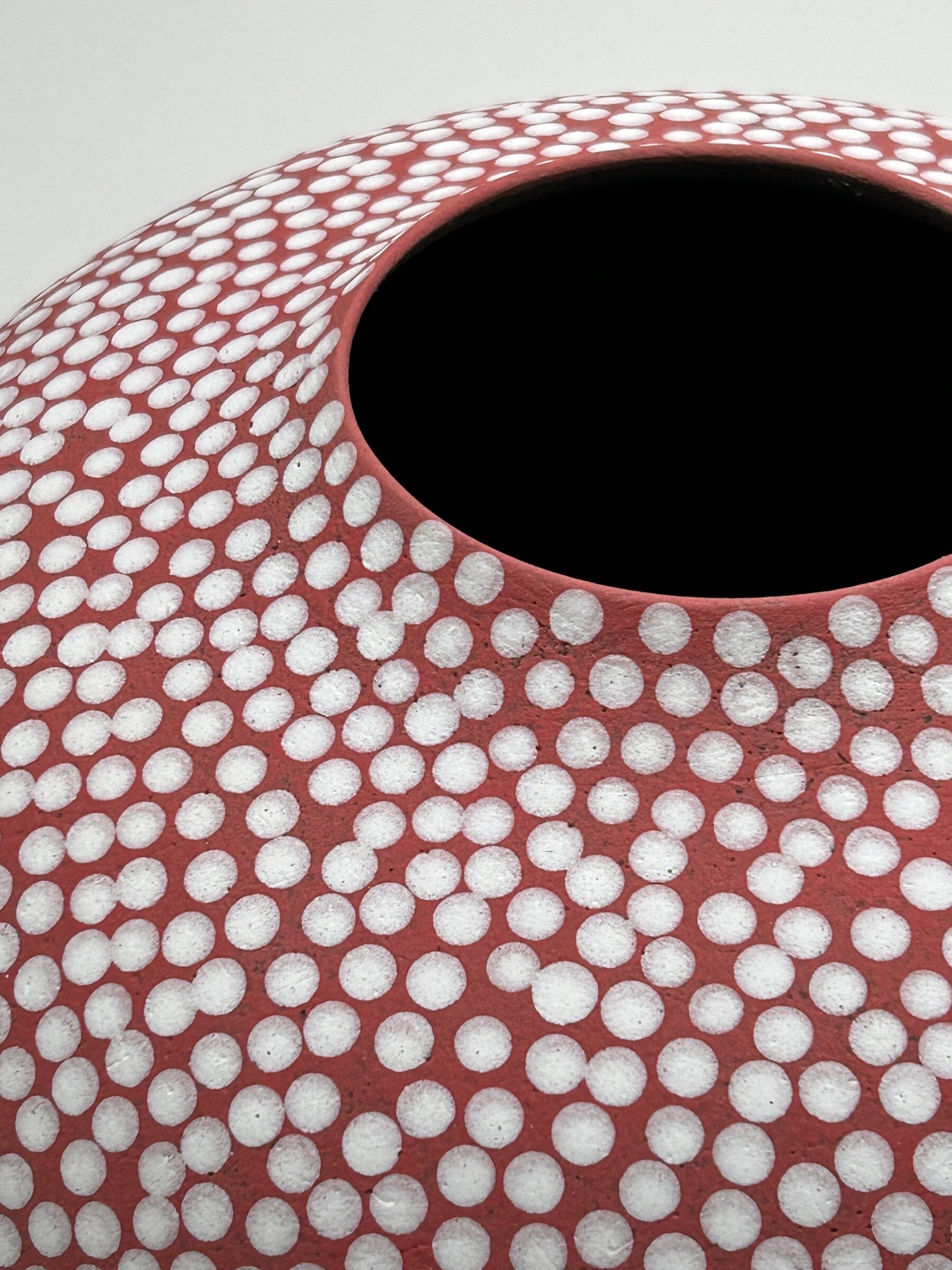 Red and White Dotted Vessel