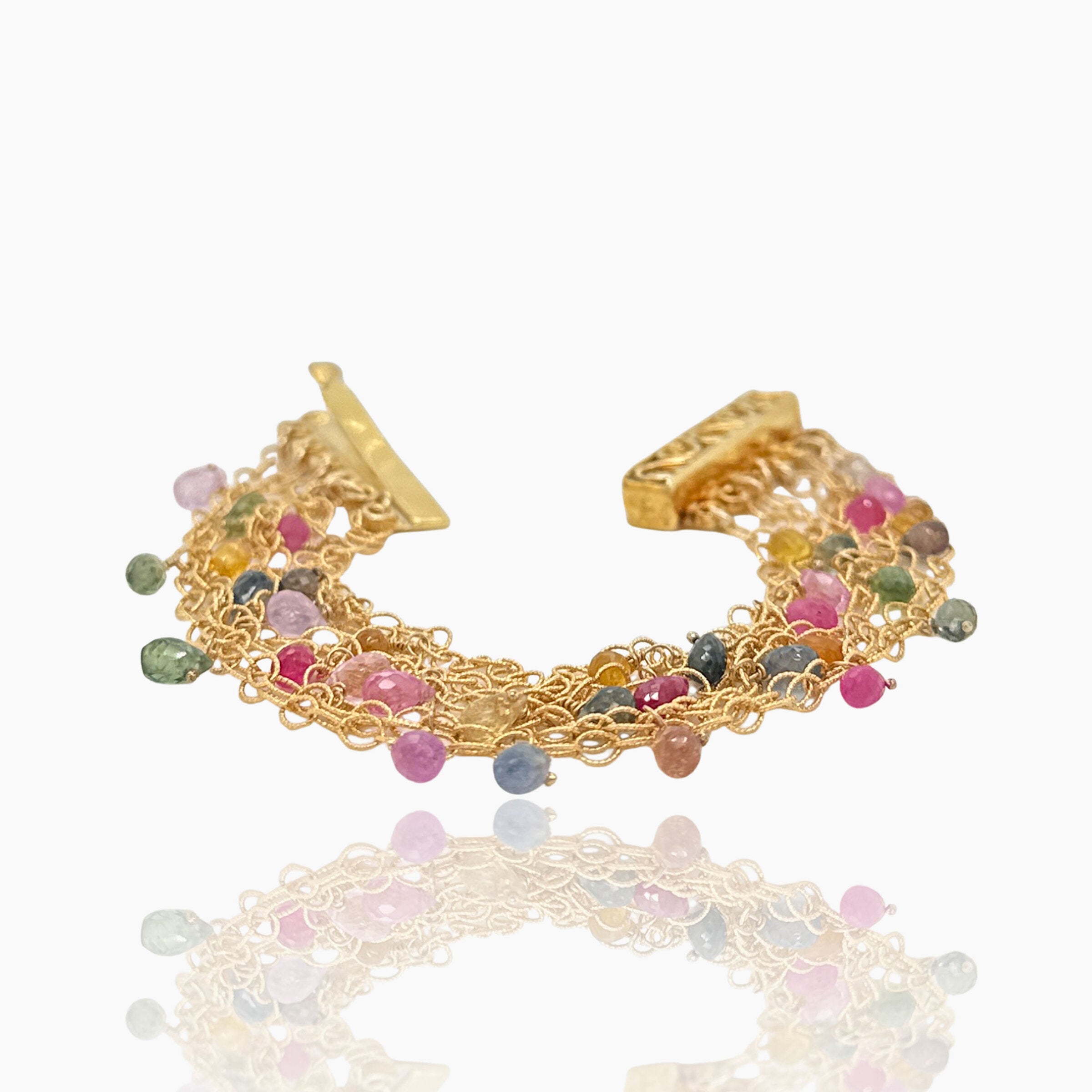 Gold Mesh & Sapphire Bracelet