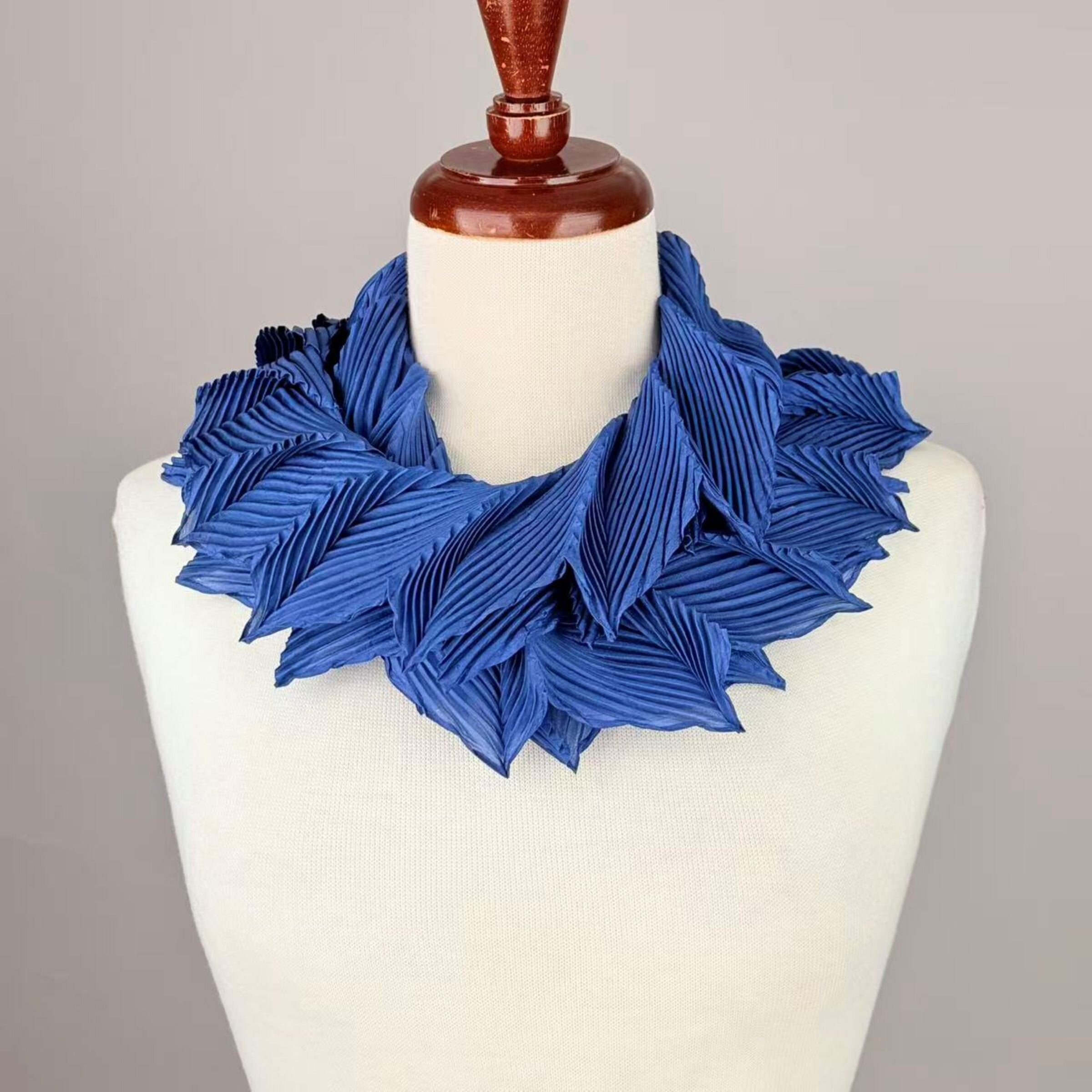 Feathered Pleated Scarf