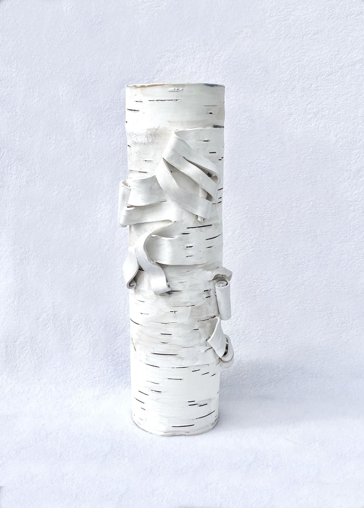 Birch Motif Vase with Green II