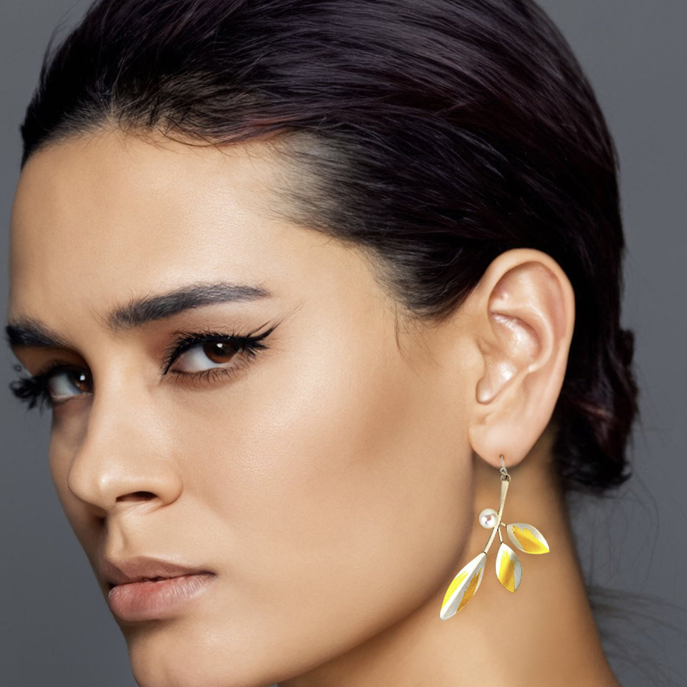 Three Leaf Pearl Earrings