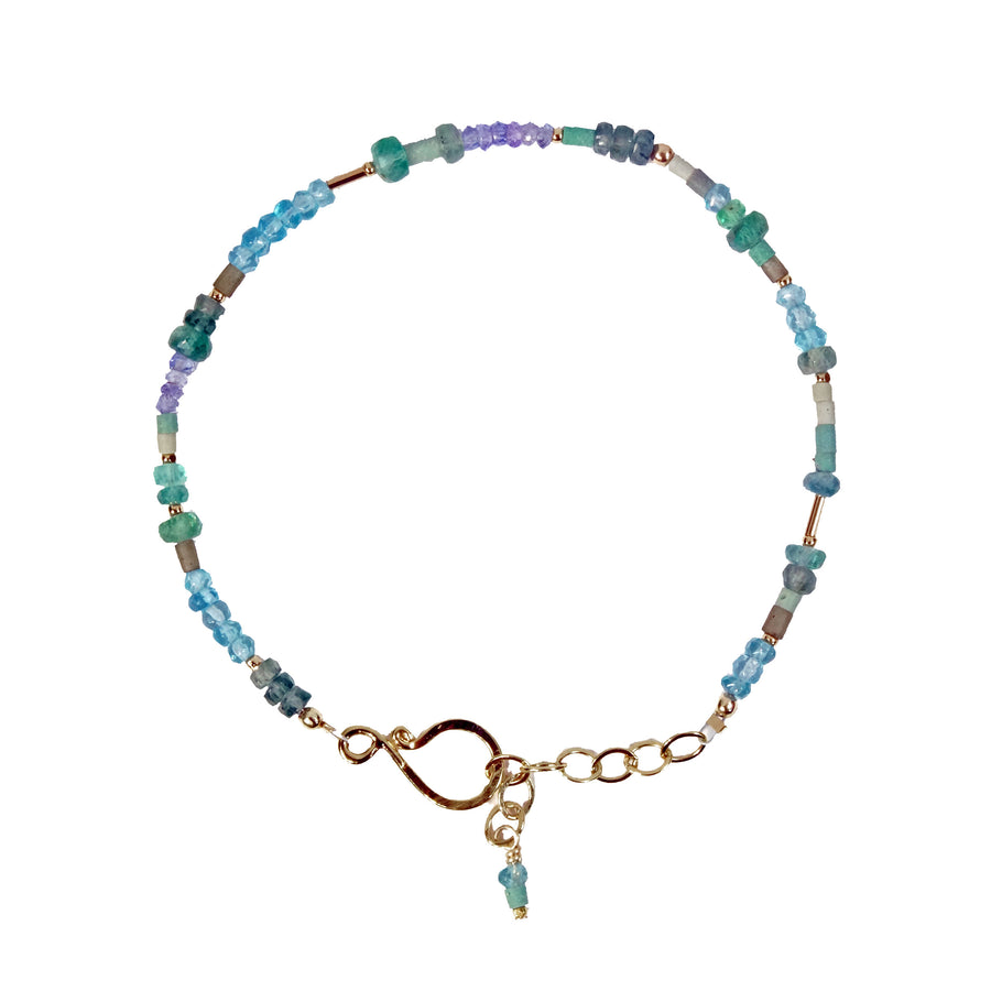 Emerald, Tanzanite, Turquoise Bracelet