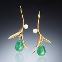 Green Onyx Branch Earrings