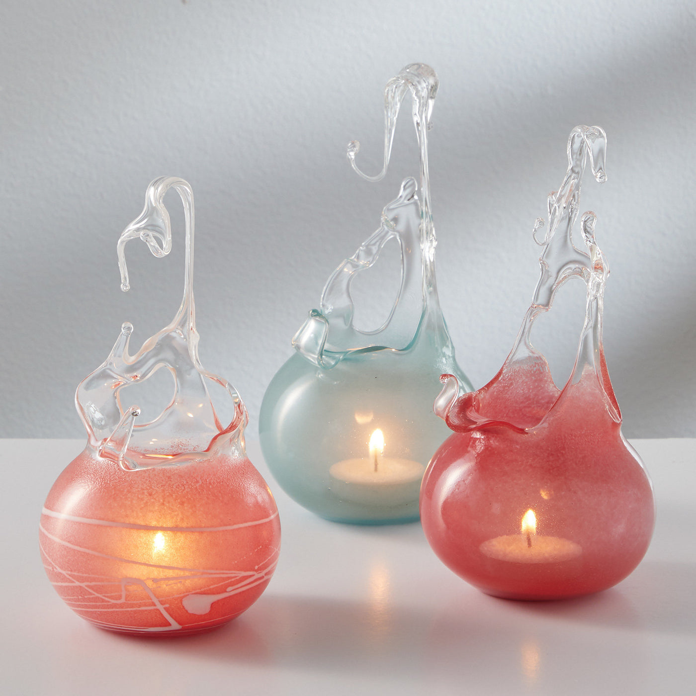 left to right: rose lace, aqua, rose
