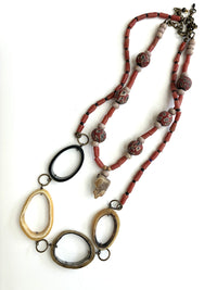Horn Hoops & Jatim Bead Necklace