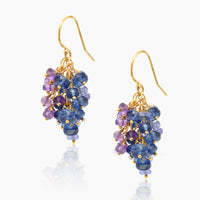 Midnight Gemstone Gold Earrings
