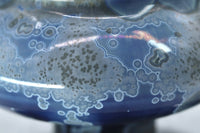 Deep Sea Blue Crystalline Jewelry Jar
