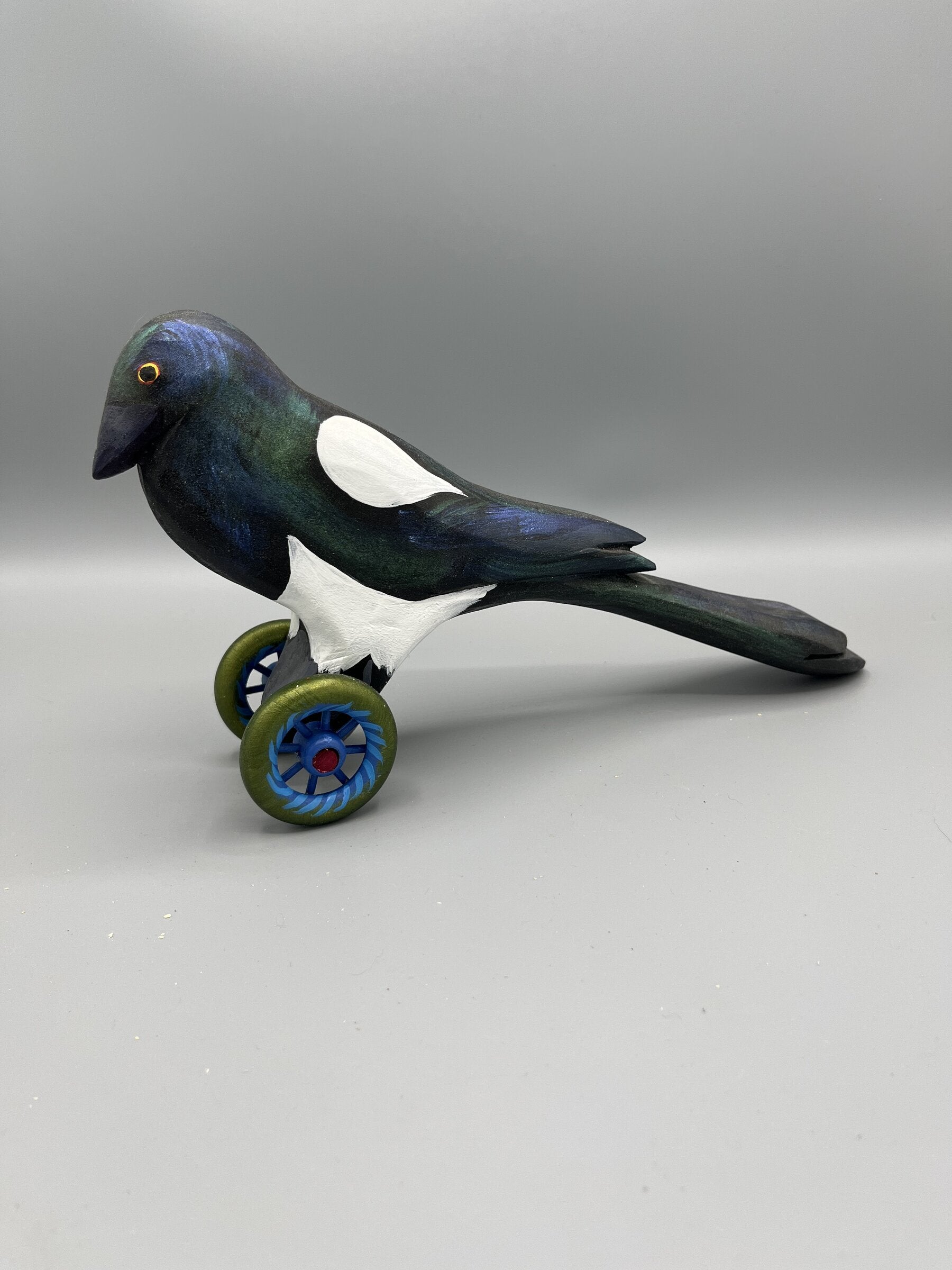 Magpie With Fancy Wheels