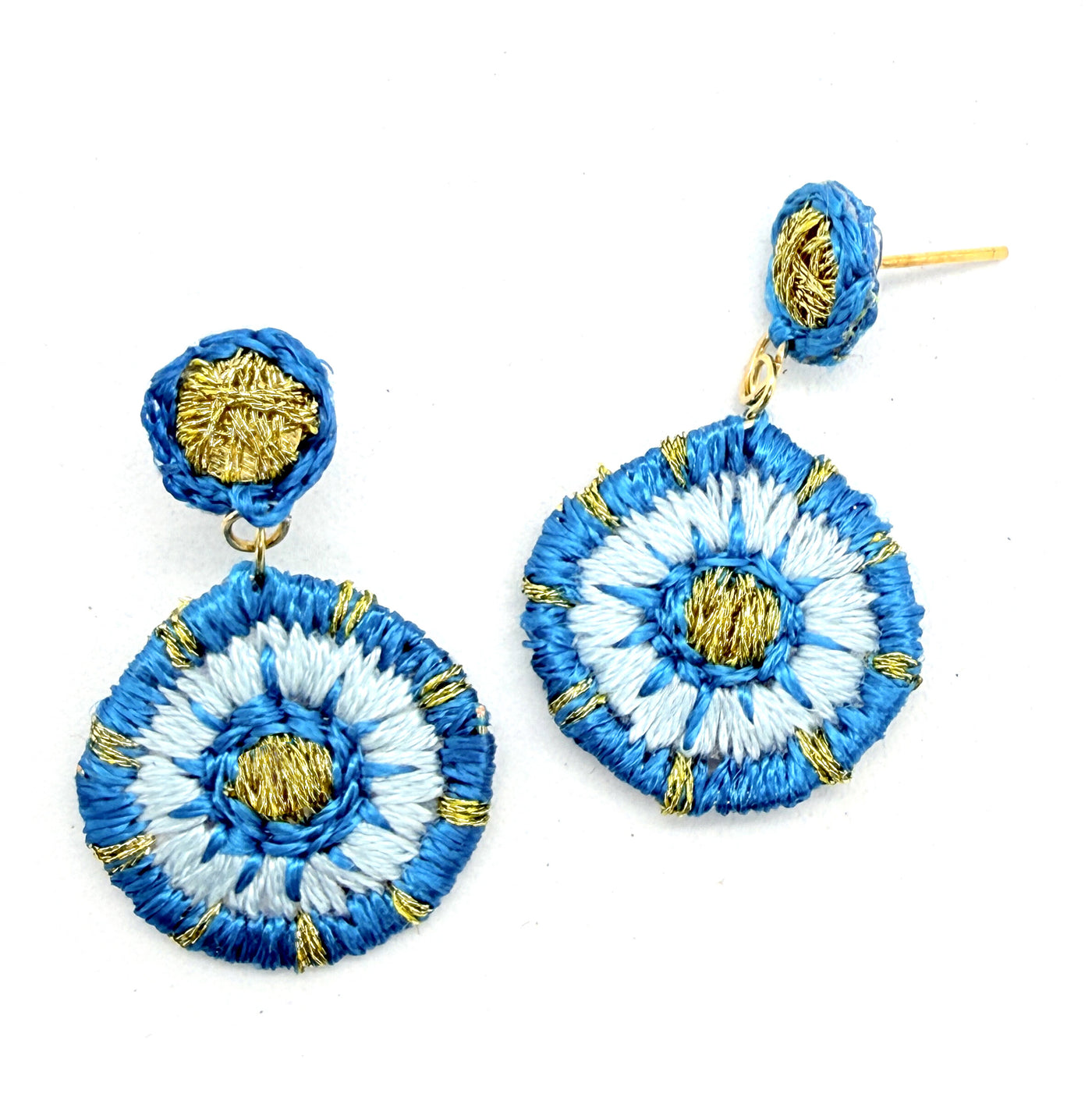 Petite Blue Satin Earrings