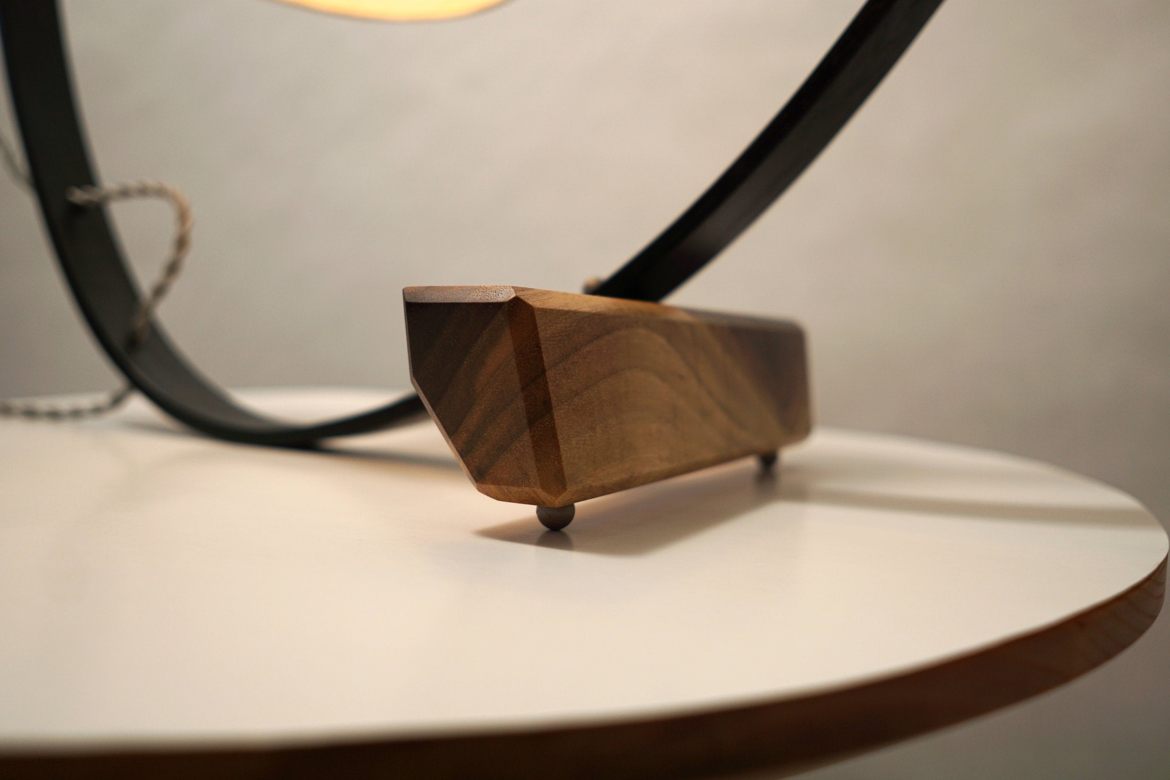 Bent Table Lamp in Ebonized Oak