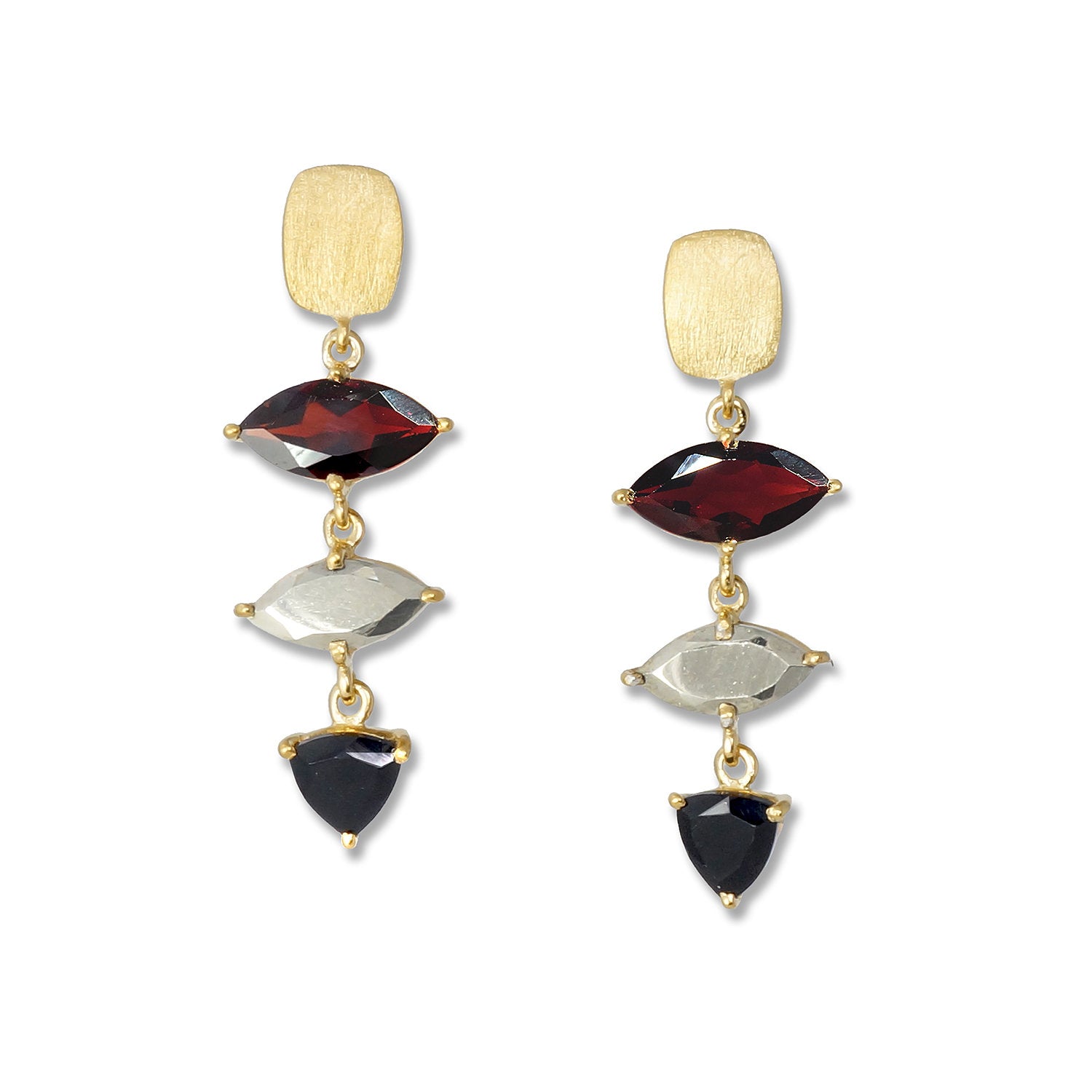 Gemstone & Gold Earrings