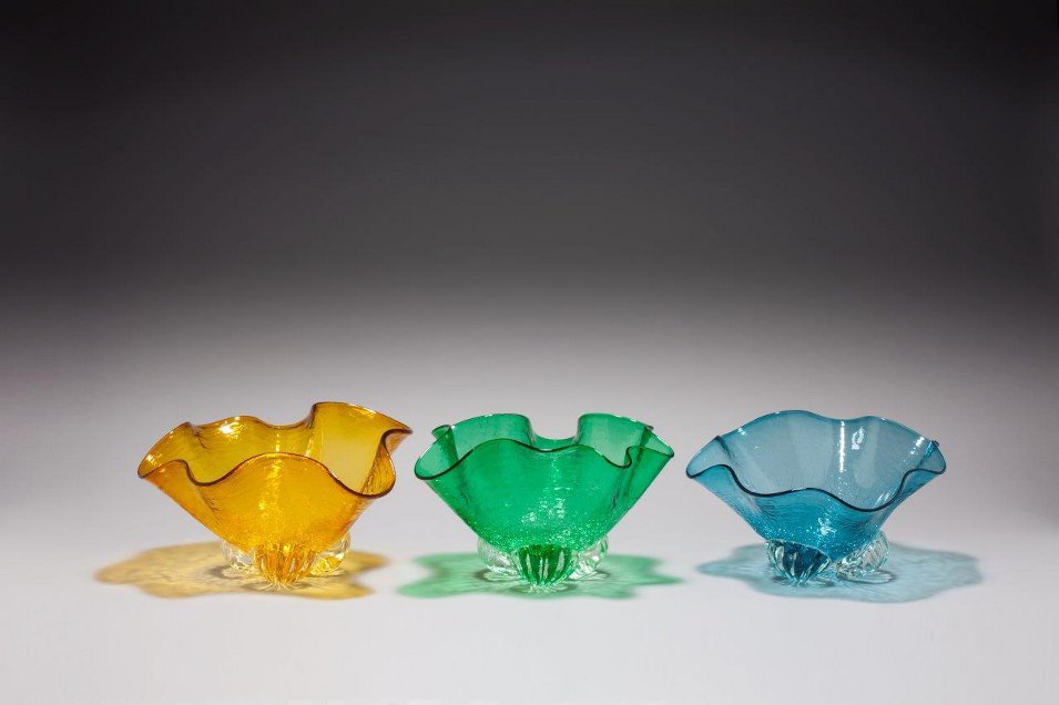 left to right: amber, emerald, ocean
