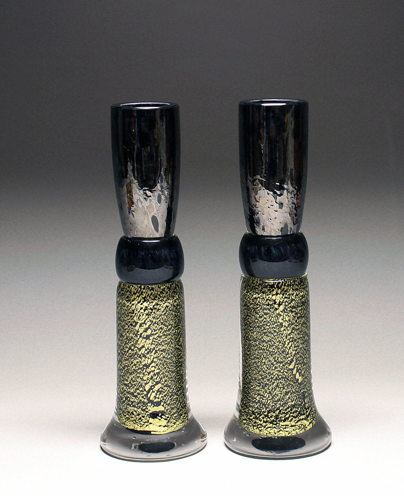 Black and Gold Candlestick Set