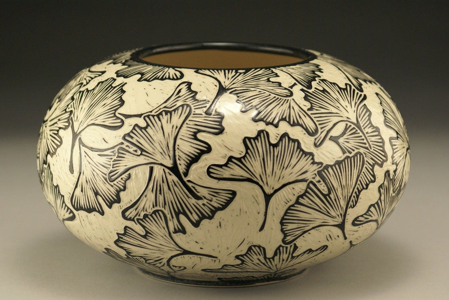 Large Round Ginkgo Vase