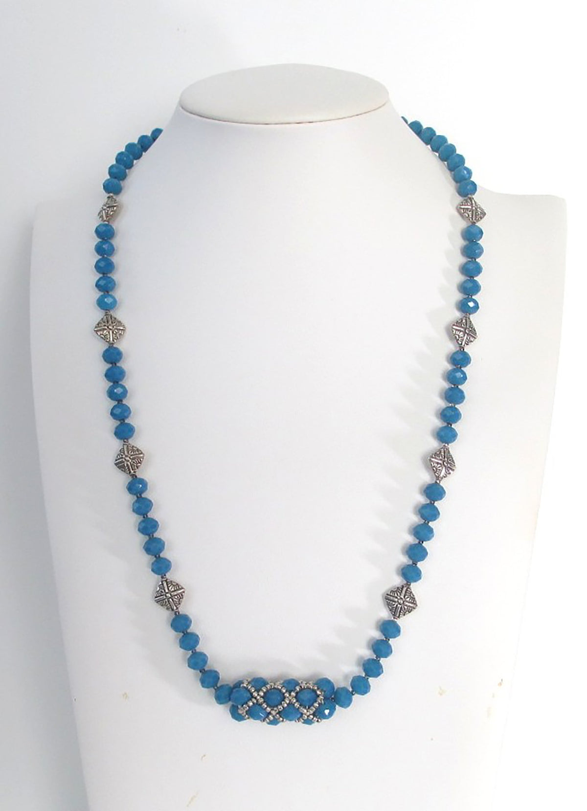 Cerulean Blue Netted Necklace