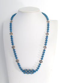 Cerulean Blue Netted Necklace