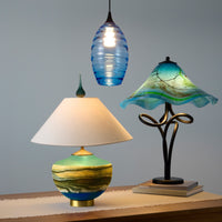 Bay Blue Fluted Spiral Lamp