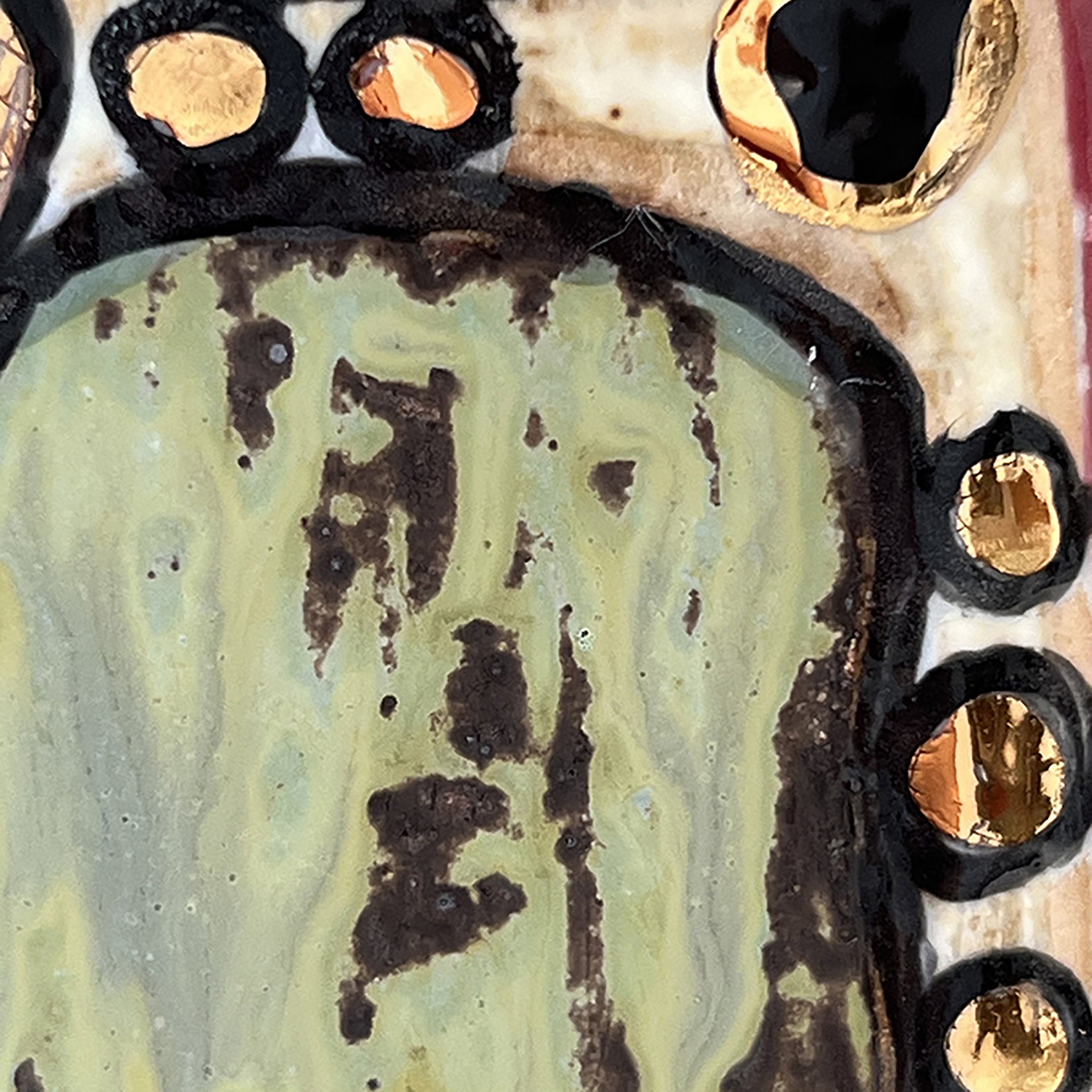 Rustic Abstract Tall Ceramic Box