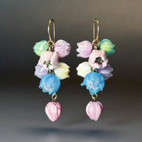 Blue & Pinks Blooming Earrings