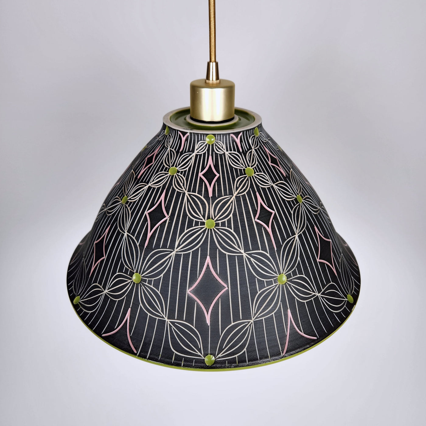 Petal and Line Porcelain Pendant