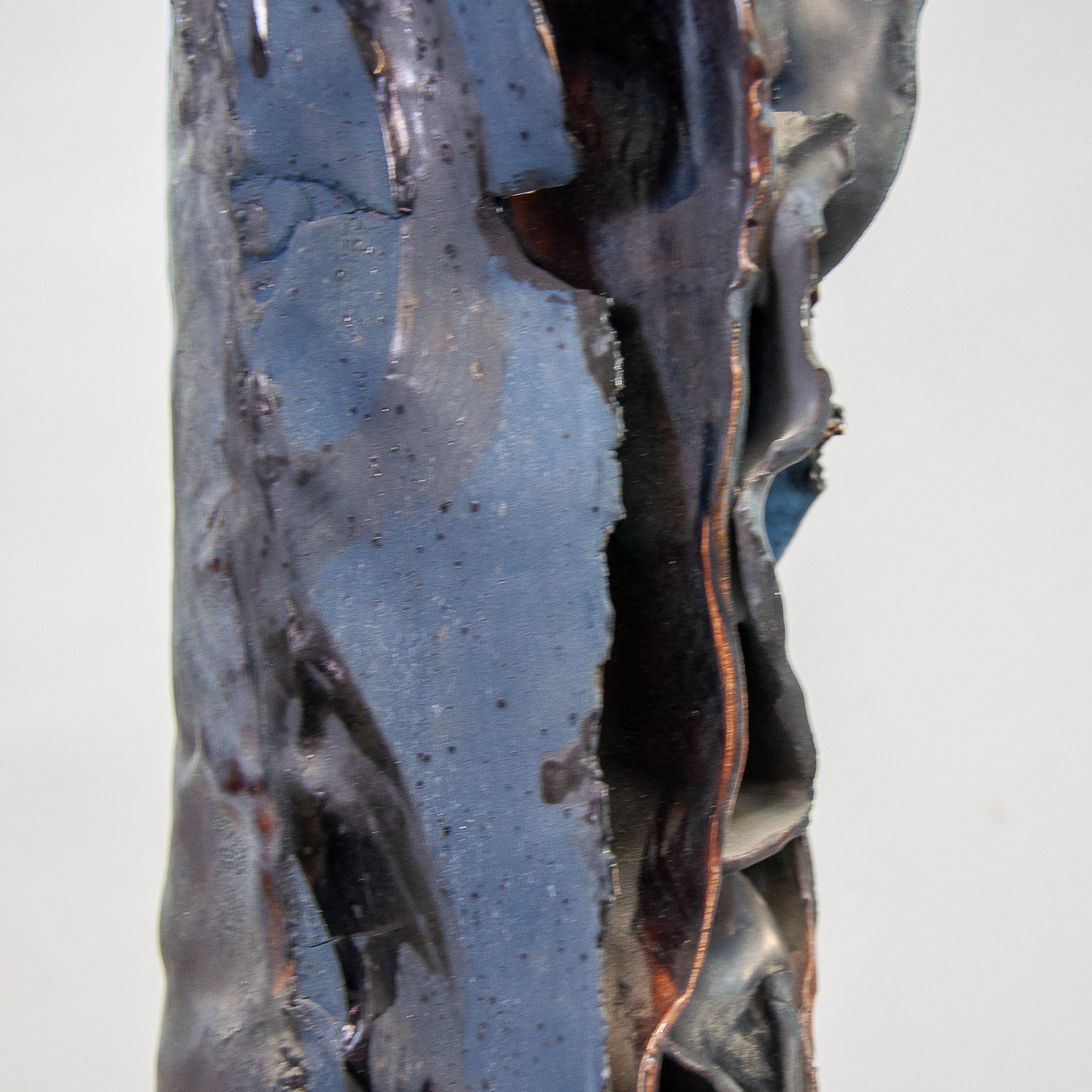 Black Ceramic Vase with Dark Blue Ruffle