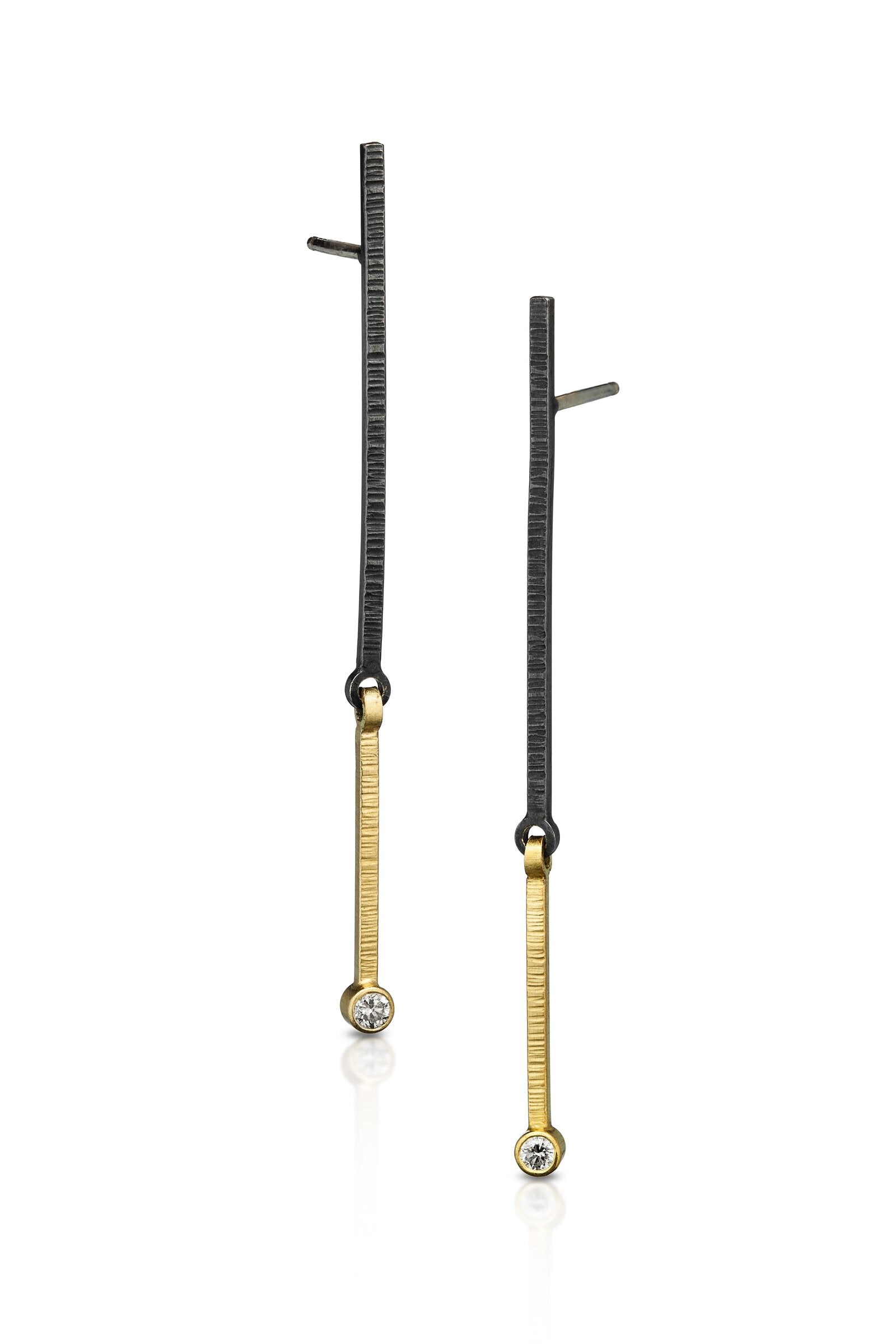Two-Tone Long Bar Earring