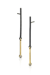 Two-Tone Long Bar Earring