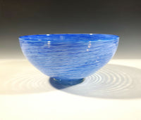 Footed Indigo Spiral Bowl