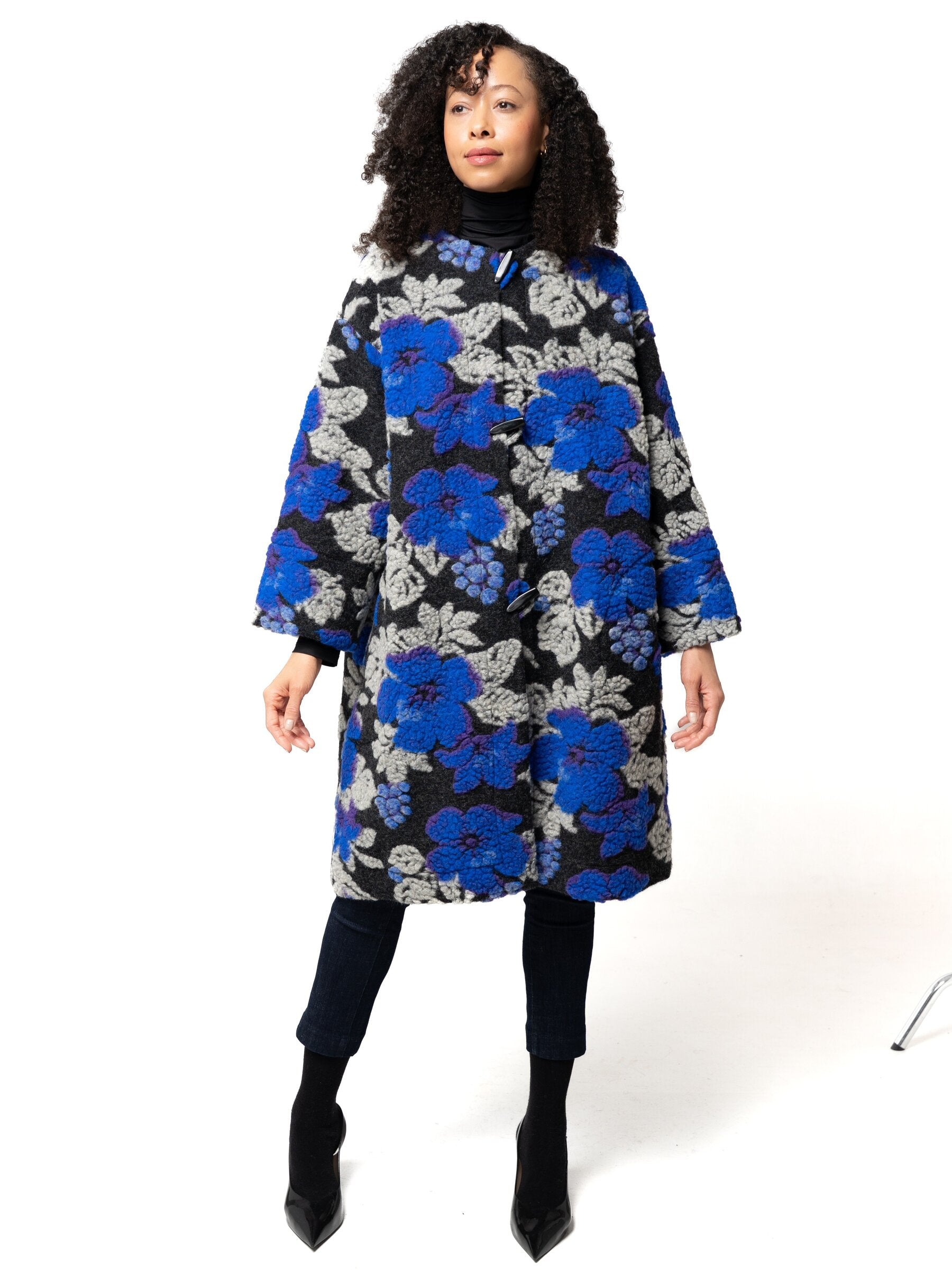 Cobalt Floral Coat