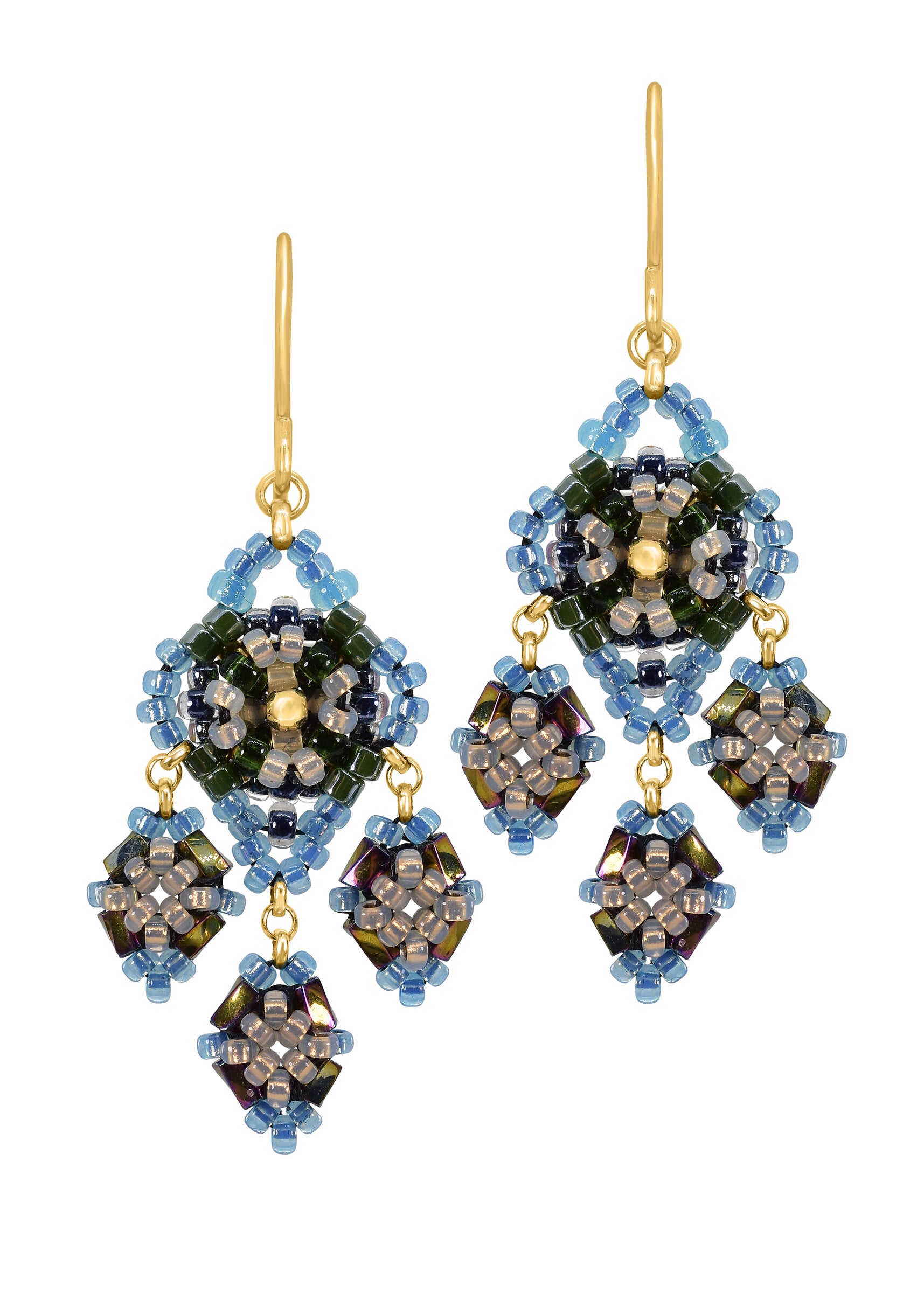 Shades of Blue Chandelier Earrings