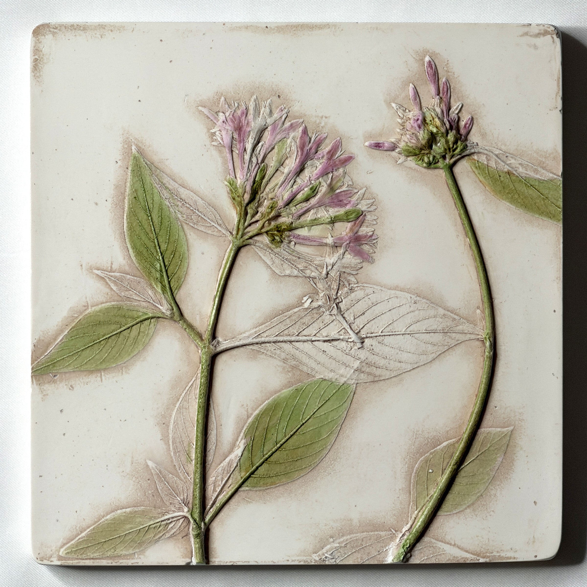 Pink Garden Pentas Flowers Tile