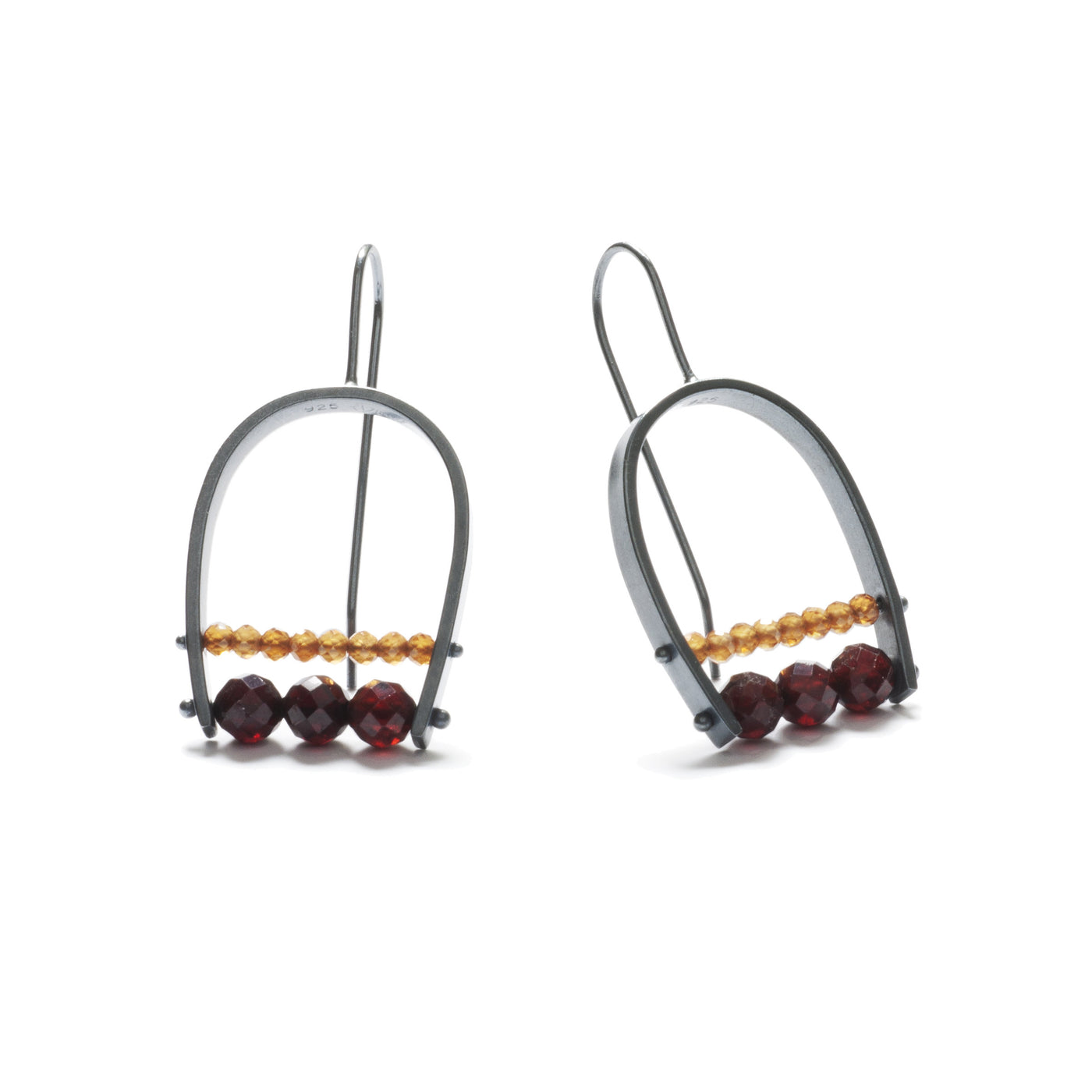 Three Stone Arch Earrings