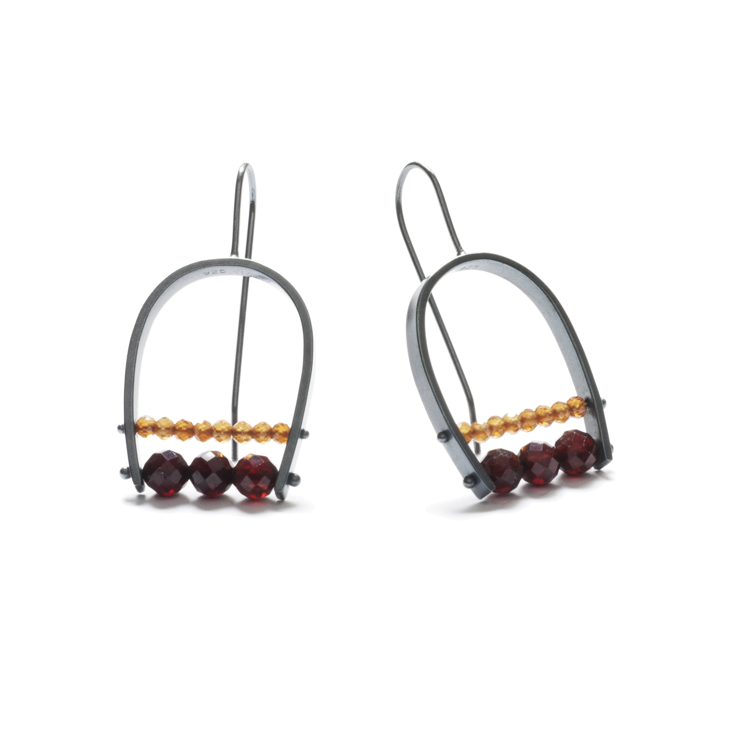 Three Stone Arch Earrings