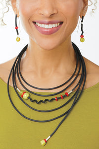 shown with the coordinating lemon jade and coral necklace
