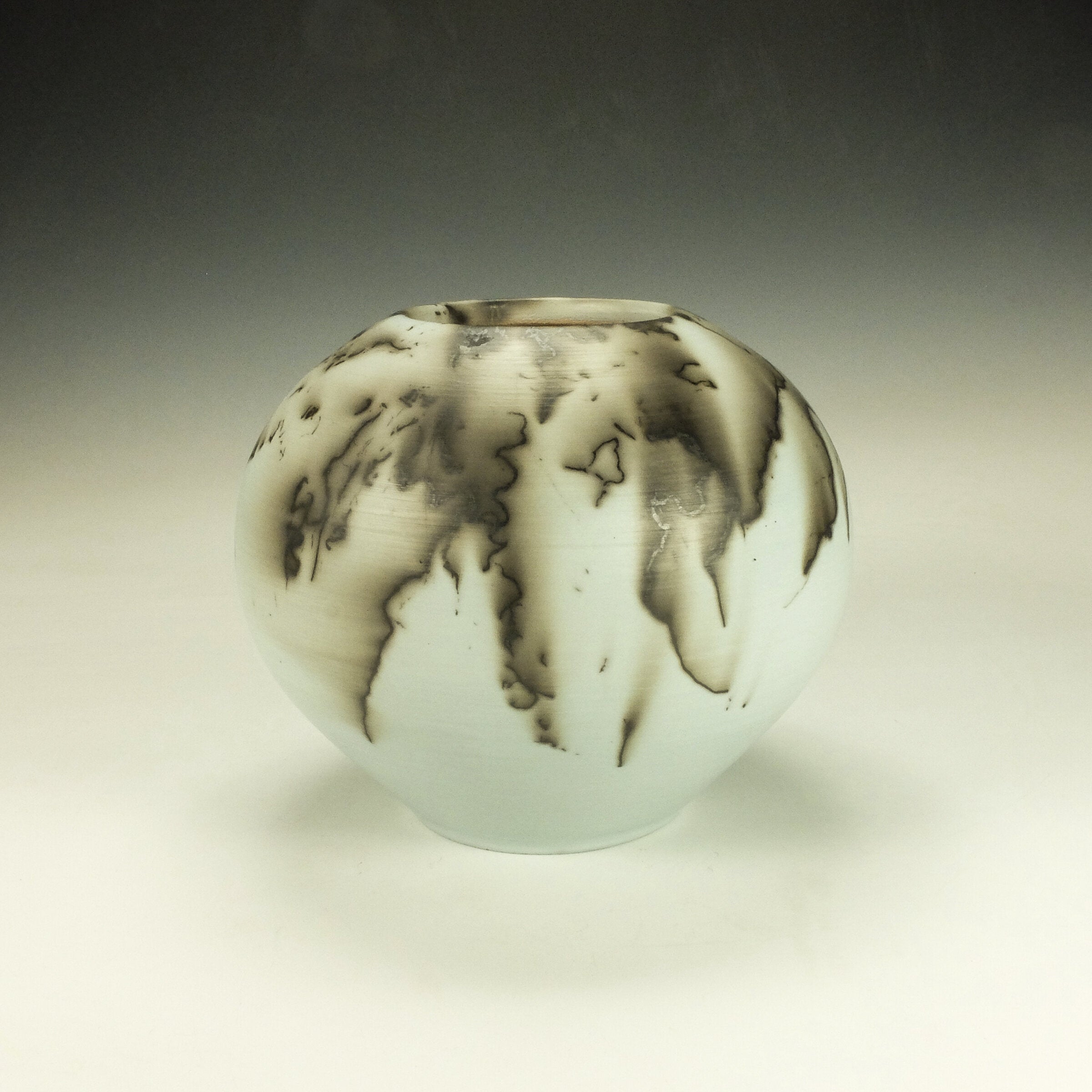 Blue Horsehair Raku Pottery