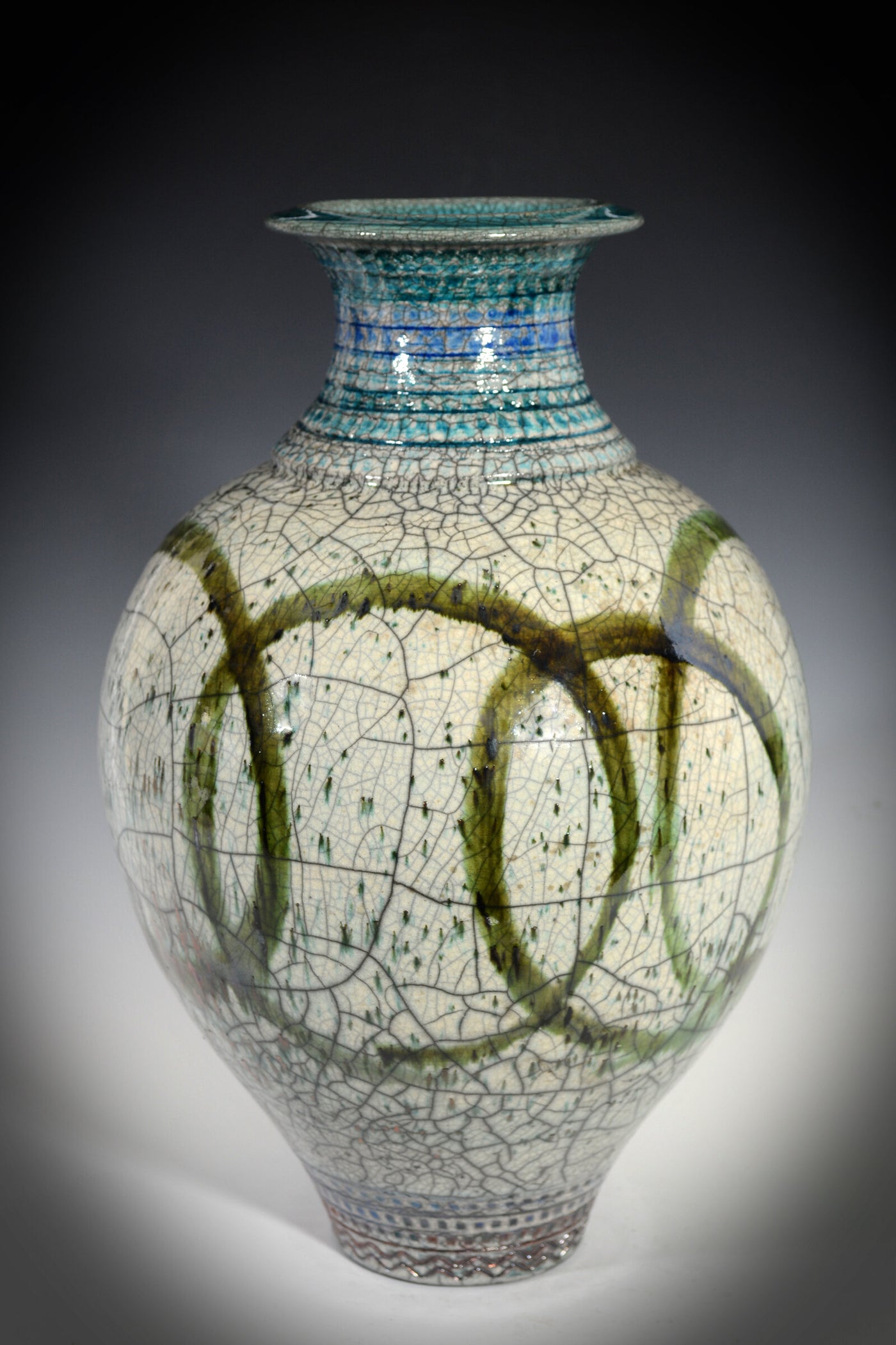 Royal Circles Raku Vase