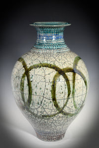 Royal Circles Raku Vase