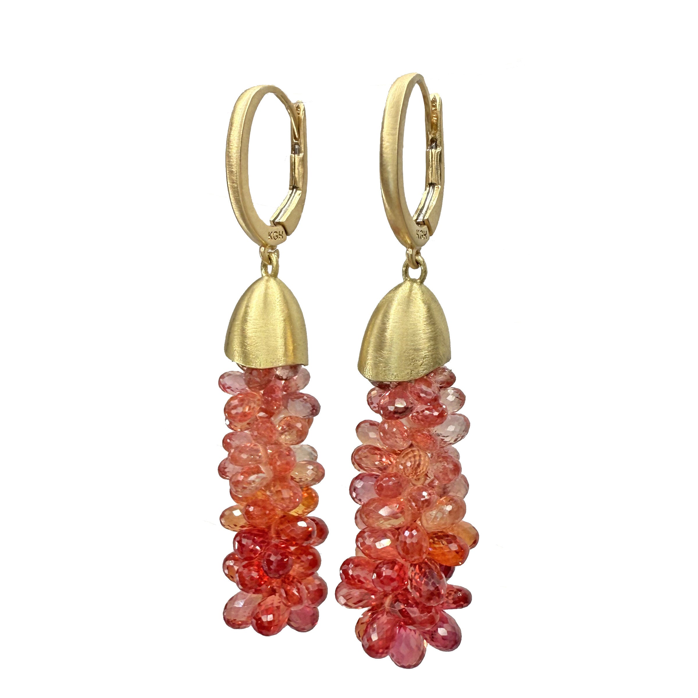 Ruby Briolette Cascade Earrings