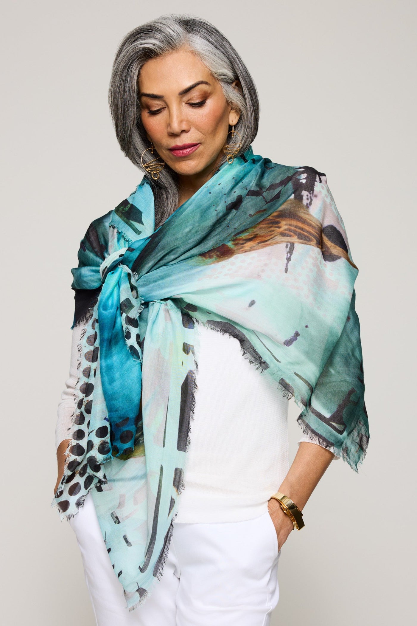 L'Oiseau Bleu Silk Modal Scarf