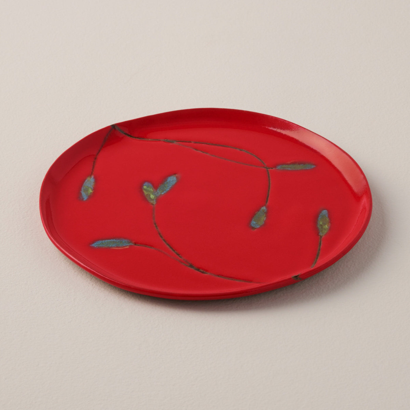 Cherry Leaf Dessert Plate Set